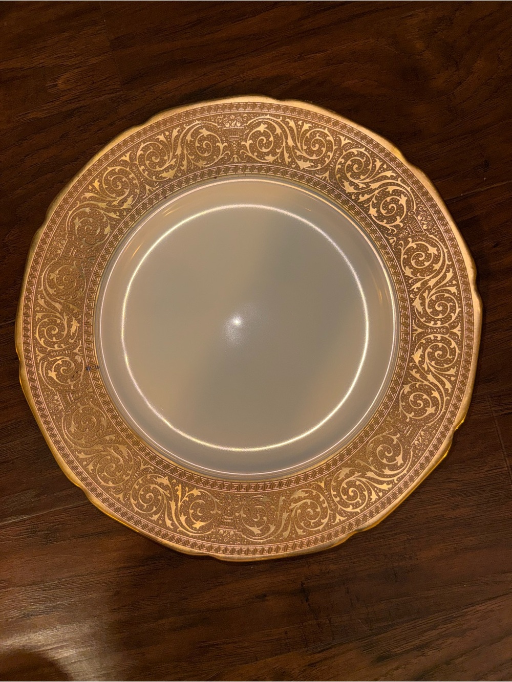 Vintage Hutschenreuther Selb Bavaria Gold Encrusted Filigree Plate Warranted 22K